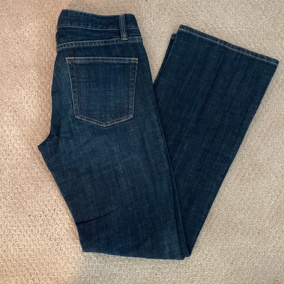 J Crew 29R x 32” Stretch Bootcut Dark Wash Jean EUC - Picture 2 of 6